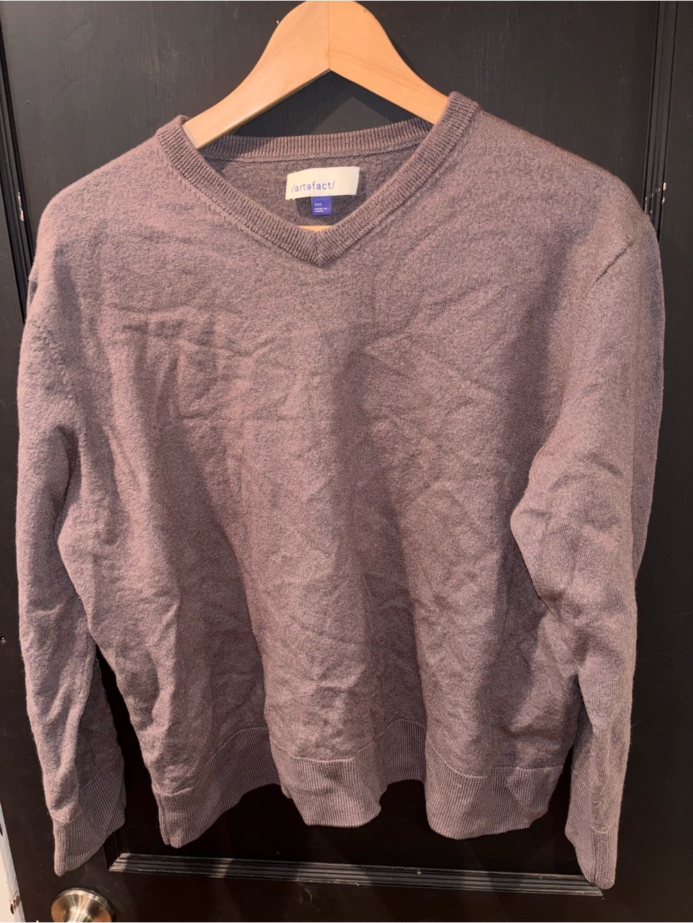 Artefact Men’s XXL 100% Merino Wool V-Neck Sweater Mauve Gray